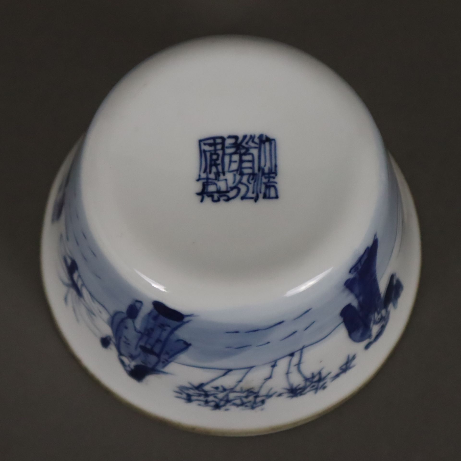 Ein Satz von zehn ineinander gestellten blau-weißen Schälchen - China, ausgehende Qing-Dynastie, um - Image 5 of 6