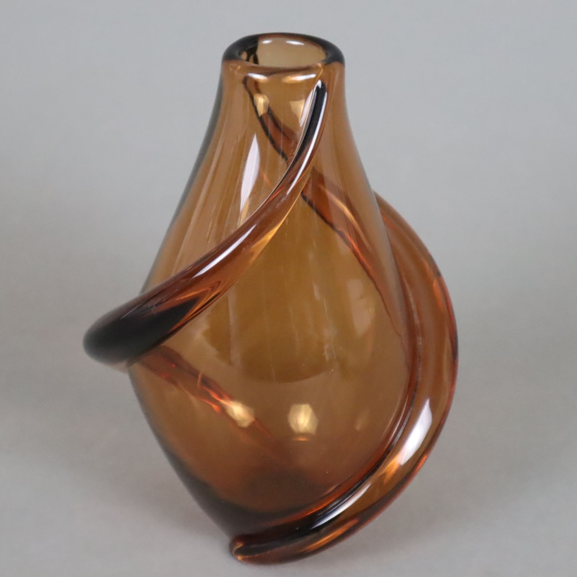 Zwei Vasen - Tschechien, Entwurf: Miroslav Klinger, wohl Zelezny Brod Sklo (ZBS), dickwandiges Glas - Bild 5 aus 7