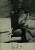 Richter, Gerhard (*1932) - "Frau mit Kind (Strand)", handsignierte Kunstpostkarte/Multiple nach dem