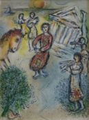 Chagall Marc ((1887-1985) - „Die Zubereitung des Festmahls für die Freier“, Farblithografie aus Hom