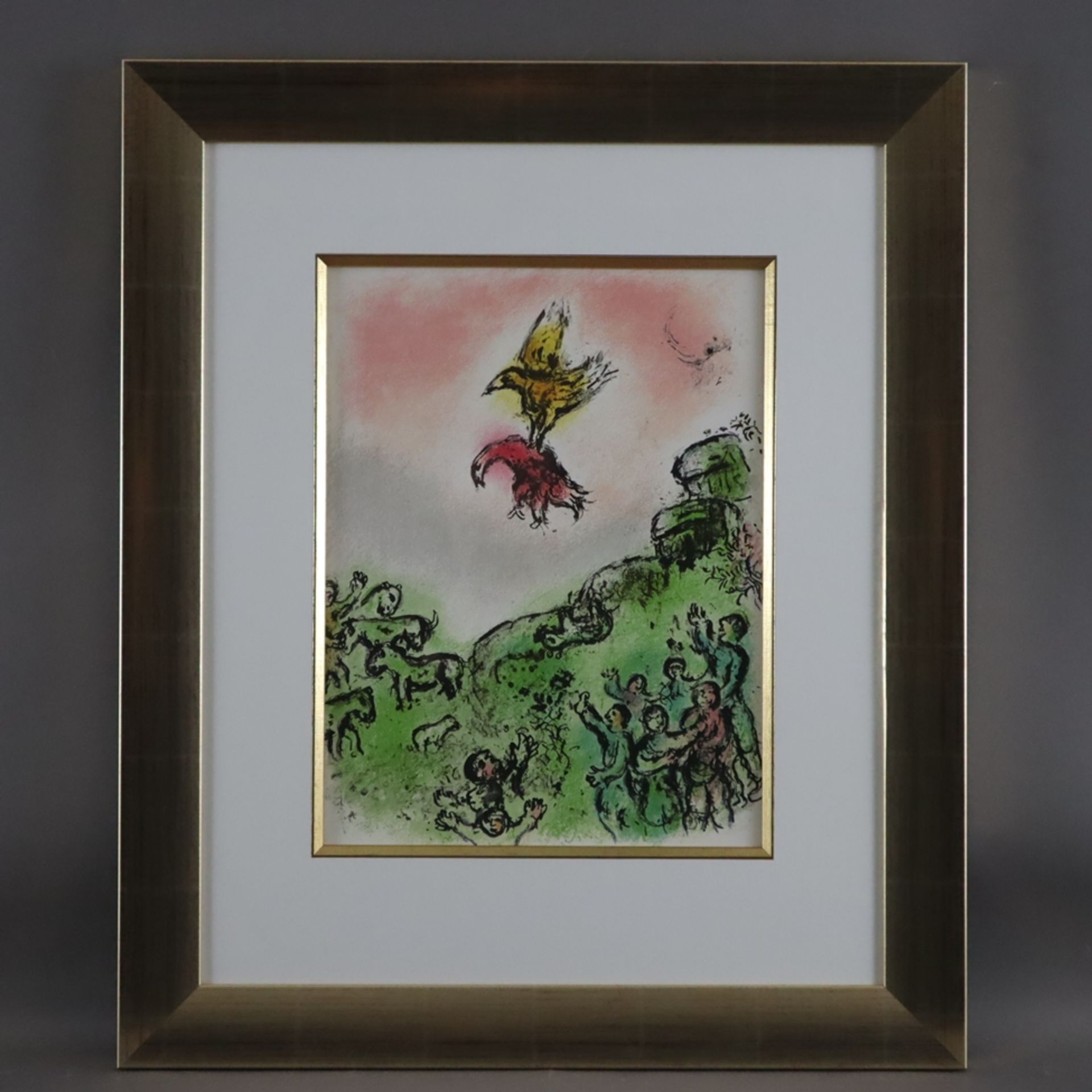 Chagall Marc ((1887-1985) - „Das Vorzeichen“ / „Le présage, L'autour de la colombe“, Farblithografi - Image 2 of 4