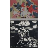 Kandinsky, Wassily (1866 Moskau - 1944 Neuilly-sur-Seine) - Zwei Grafiken, 1x "Orientalisches", Far