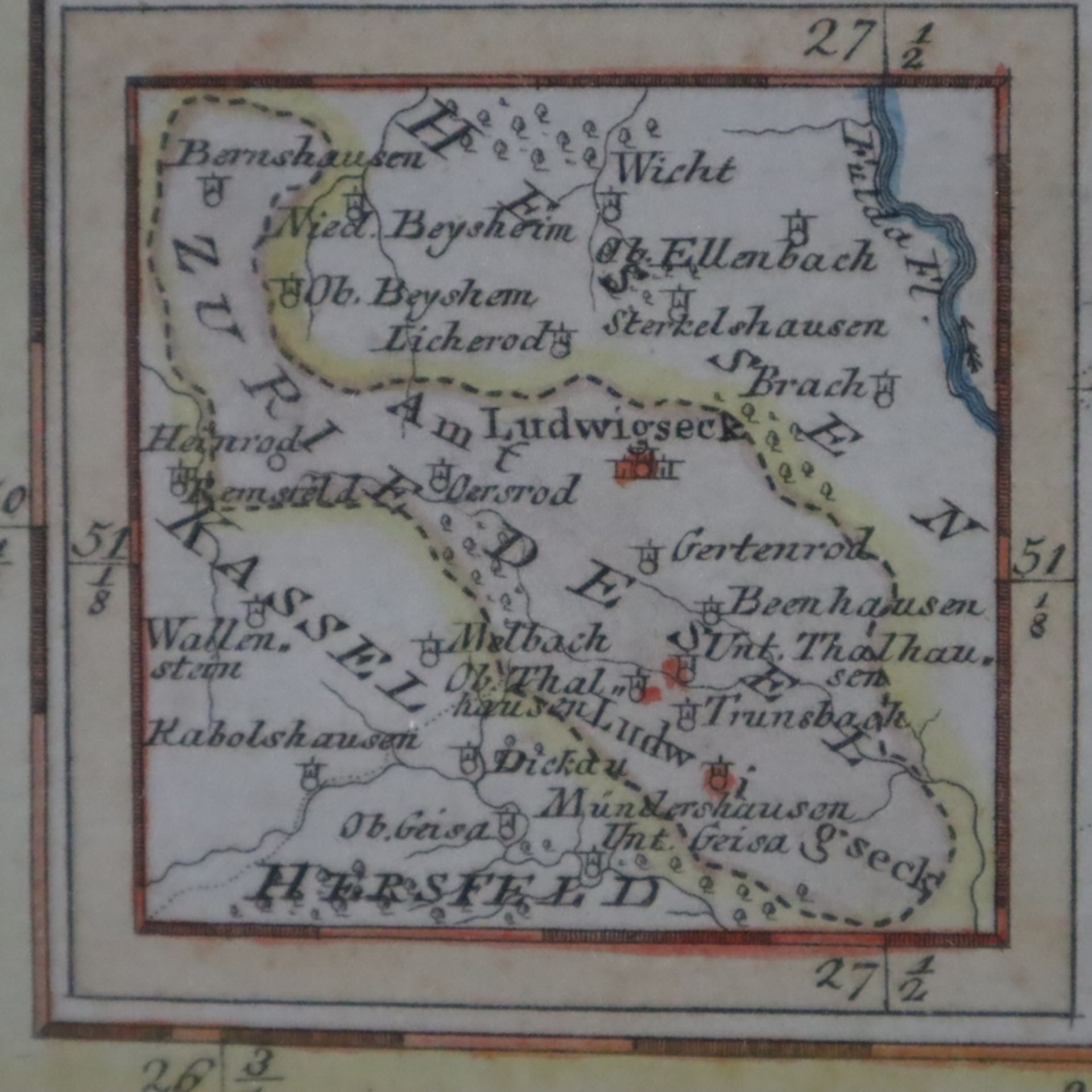 Landkarte - "Die Staaten des Fürsten zu Nassau Weilburg" und "Die Ländereien des Freyherrn von Ried - Bild 5 aus 6