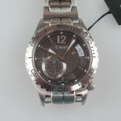 Armbanduhr CIMIER - Schweiz, Quarz-Uhrwerk: Ronda 6004.D, Edelstahl, Saphirglas entspiegelt, dunkle