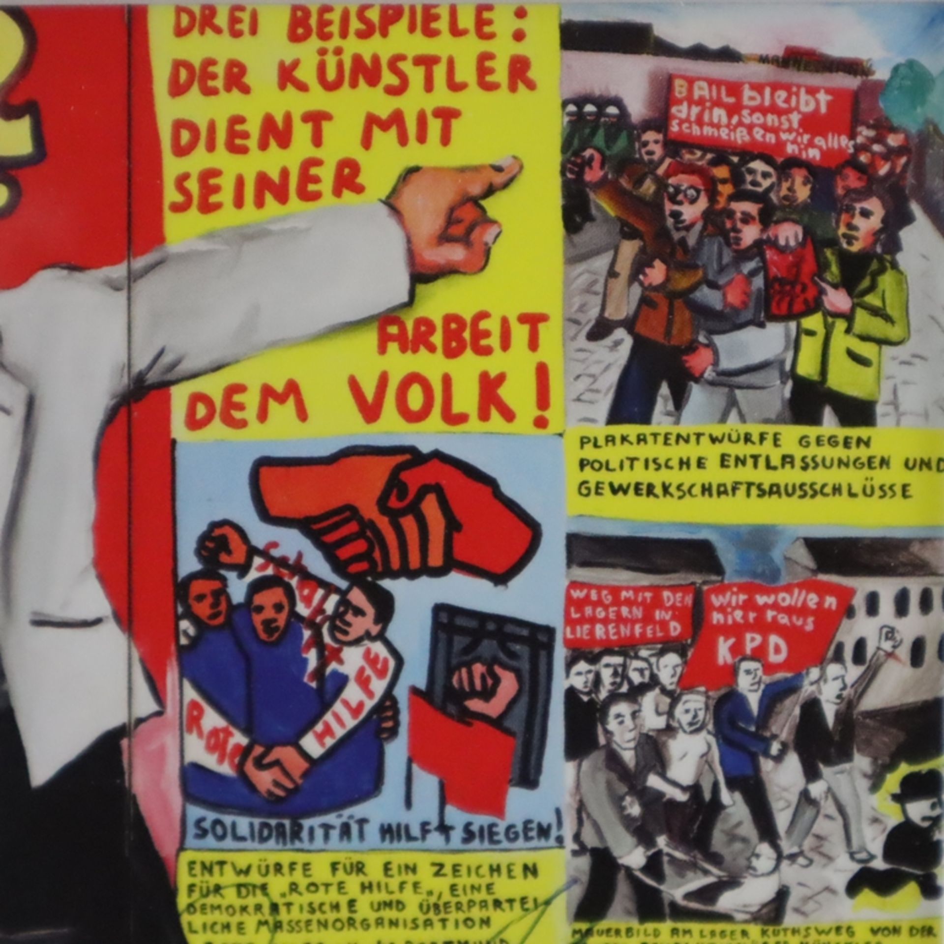 Immendorff, Jörg (1945 Bleckede - 2007 Düsseldorf) - "Für wen?" (1973), handsignierte Kunstpostkart - Bild 4 aus 5