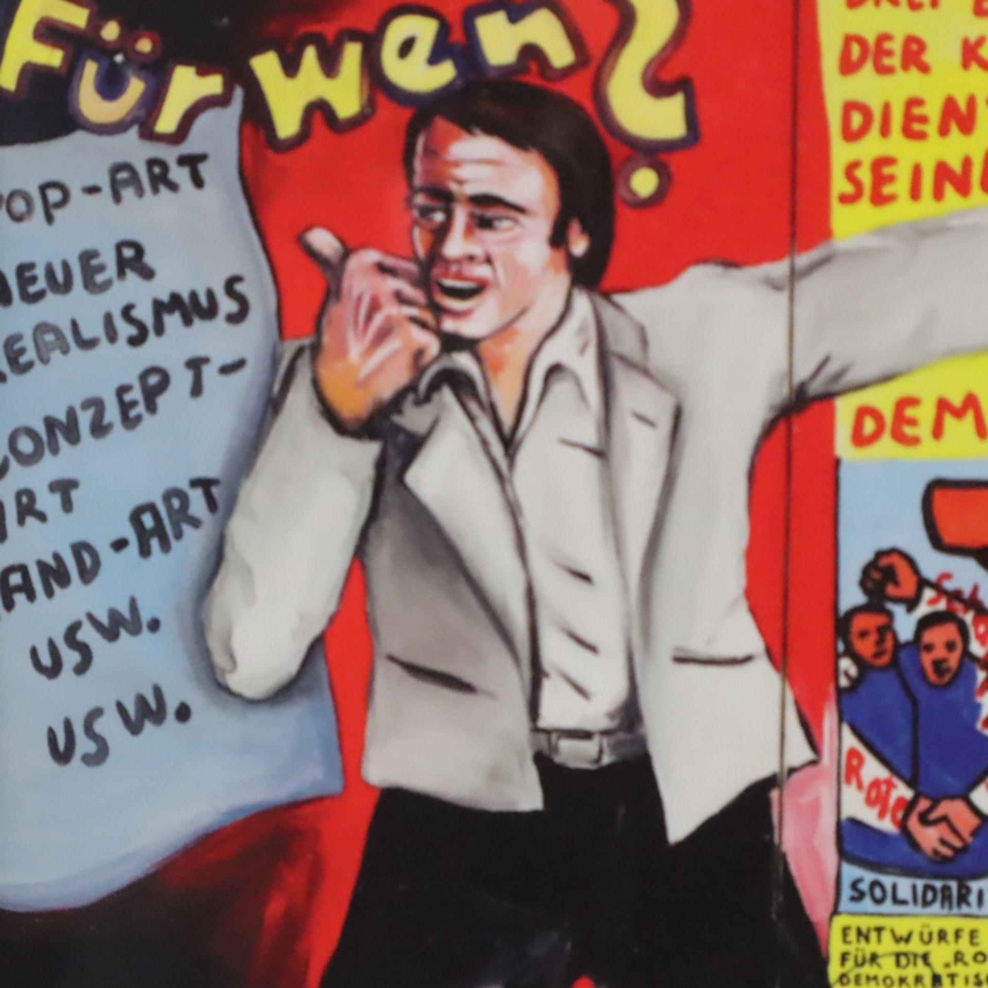 Immendorff, Jörg (1945 Bleckede - 2007 Düsseldorf) - "Für wen?" (1973), handsignierte Kunstpostkart - Bild 3 aus 5