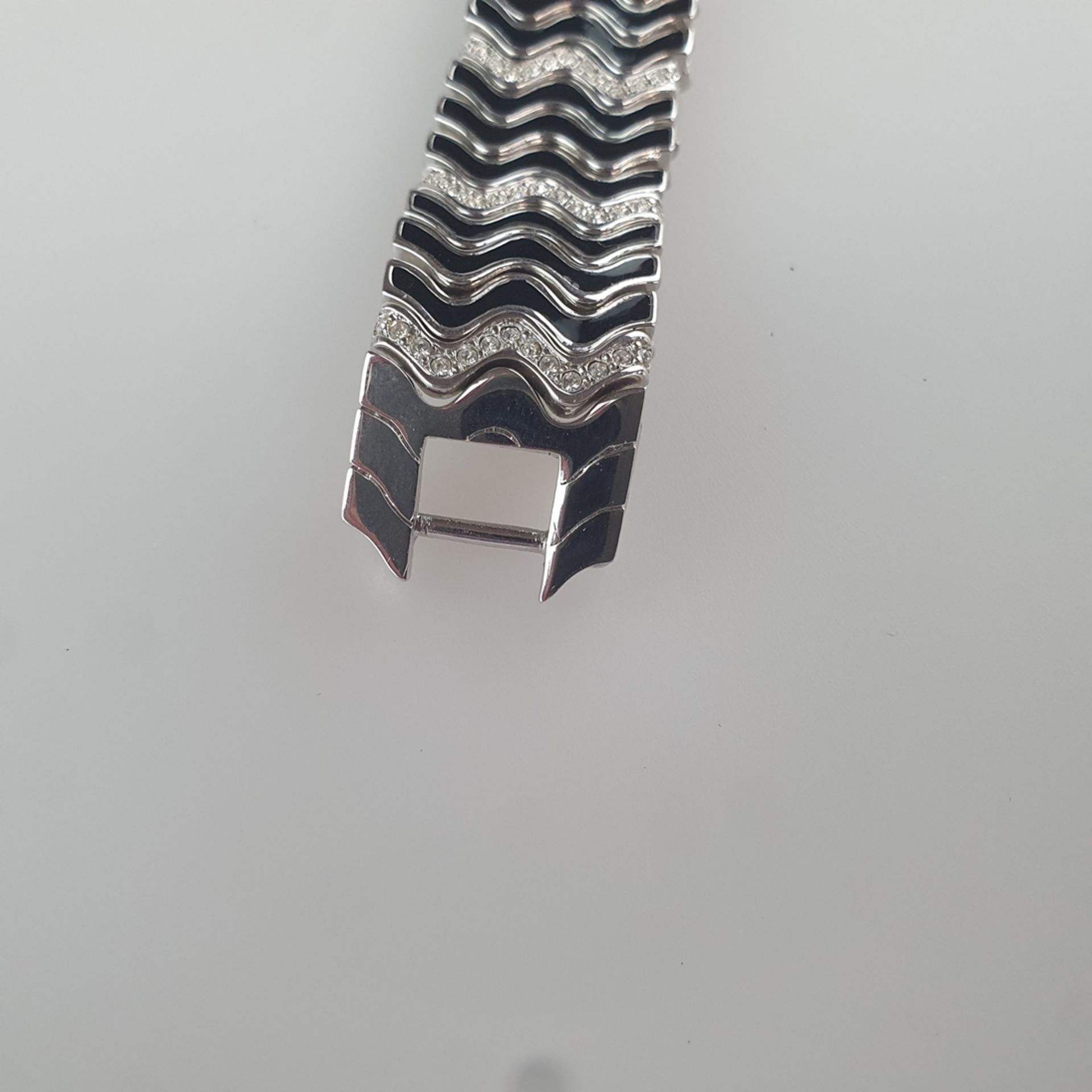 Vintage-Armband im Art-Déco-Stil - Henkel & Grosse (Pforzheim), silberfarbenes Metall mit schwarzem - Image 3 of 5