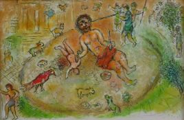 Chagall, Marc (1887-1985) - „Polyphème“, Farblithografie aus Homère, L'Odyssée I“, überaus aufwendi
