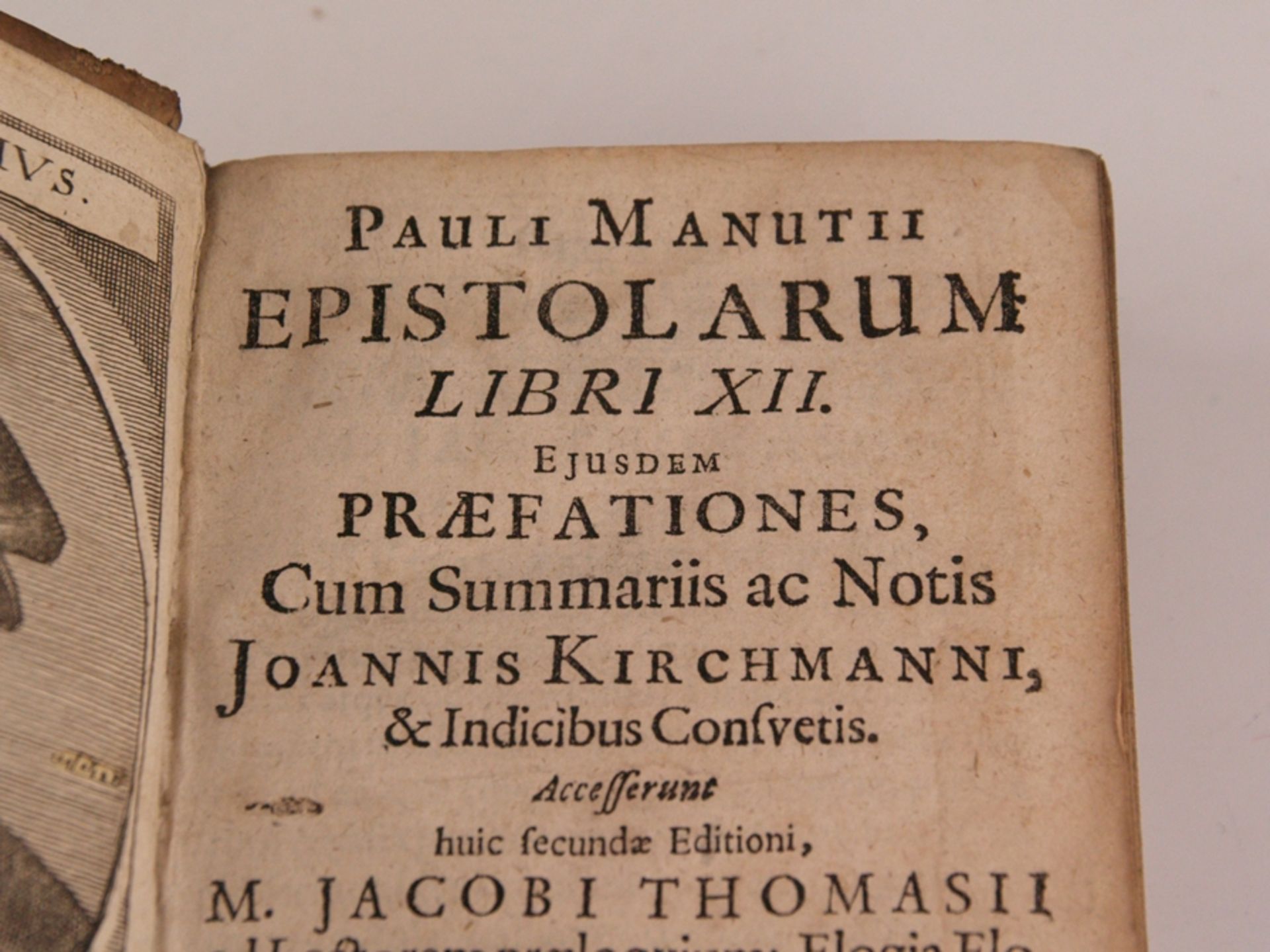 Manutius, Paulus - Paulli Manutii Epistolarum libri XII: Eiusdem Quae Praefationes, Cum Summariis a - Bild 2 aus 9