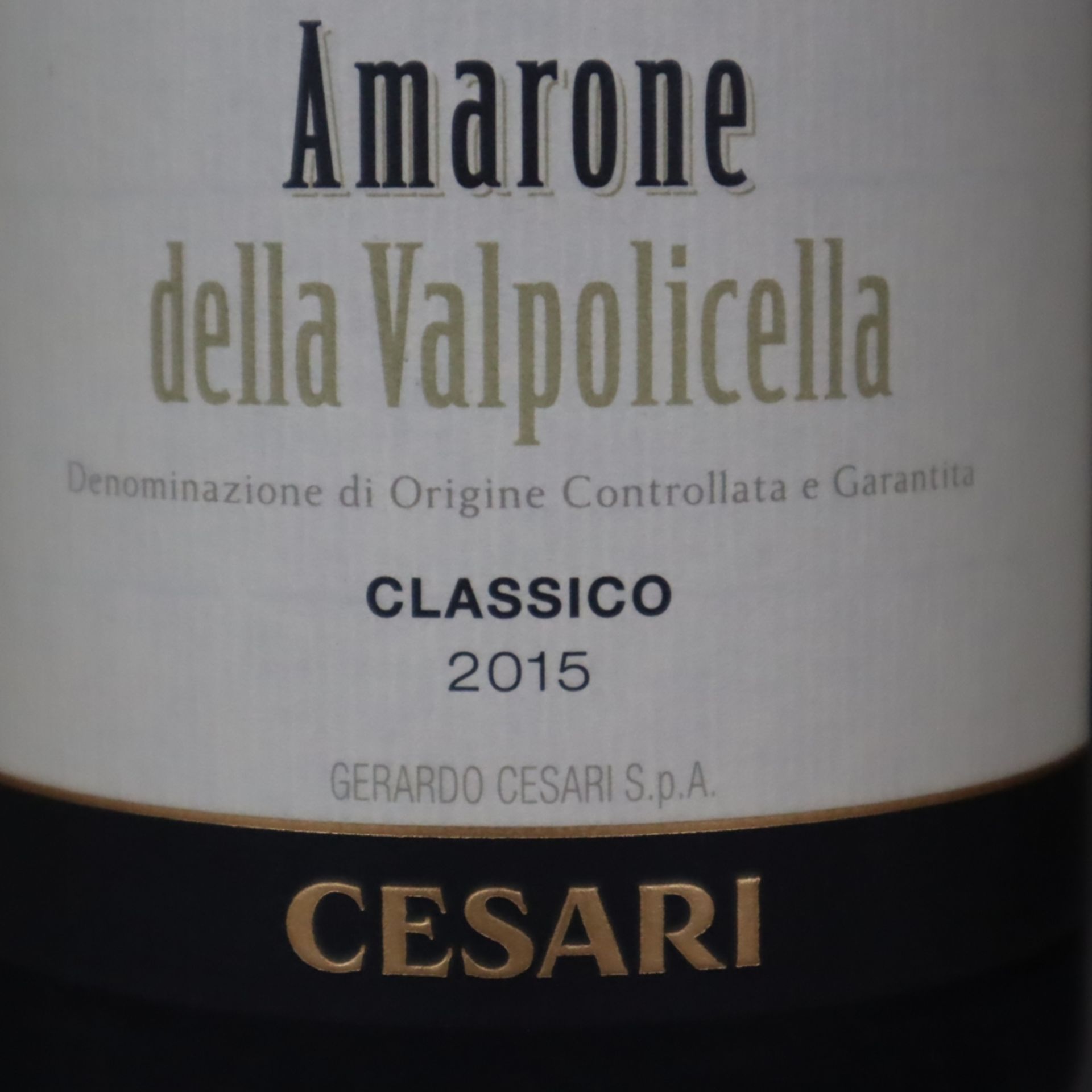 Weinkonvolut - 2 Flaschen, Cesari Amarone della Valpolicella, Classico, Jahrgang 2015, 0,7 Liter - Bild 4 aus 5