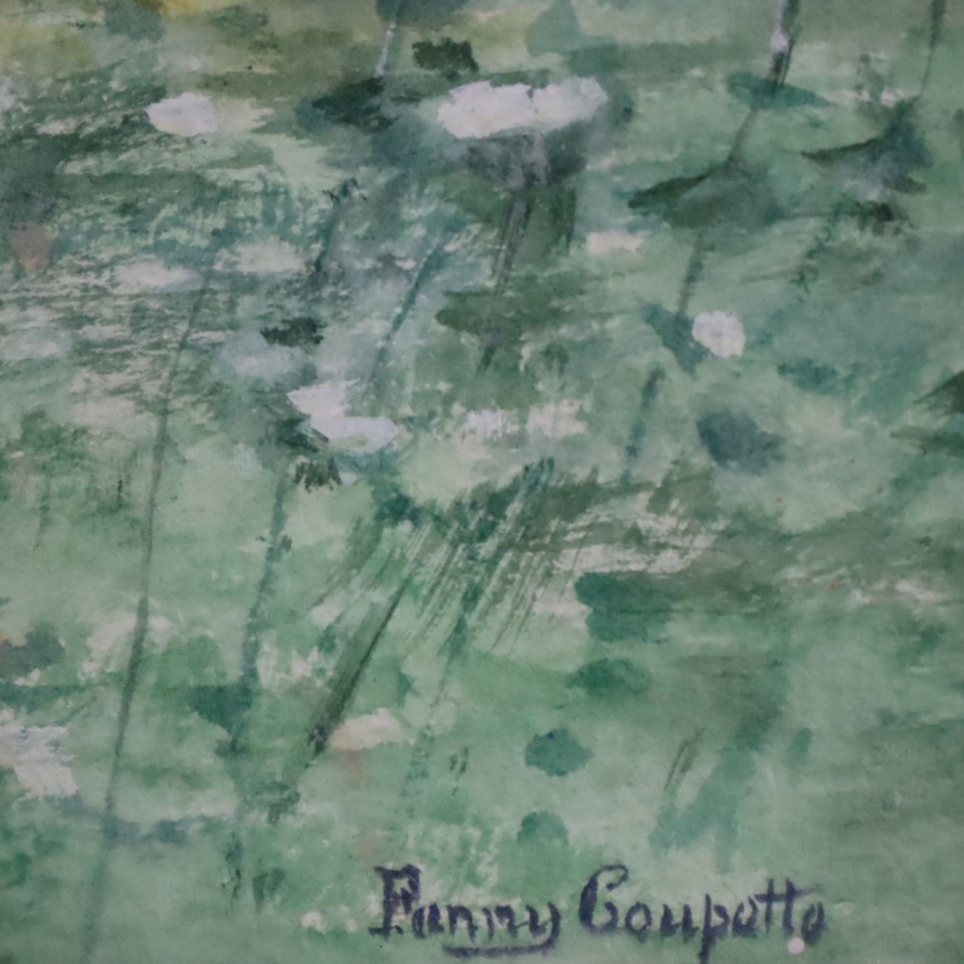 Coupette, Fanny (1854 Trier - Düsseldorf 1933) - Blumenwiese im Sommerwald, Aquarell auf Papier, un - Image 4 of 4