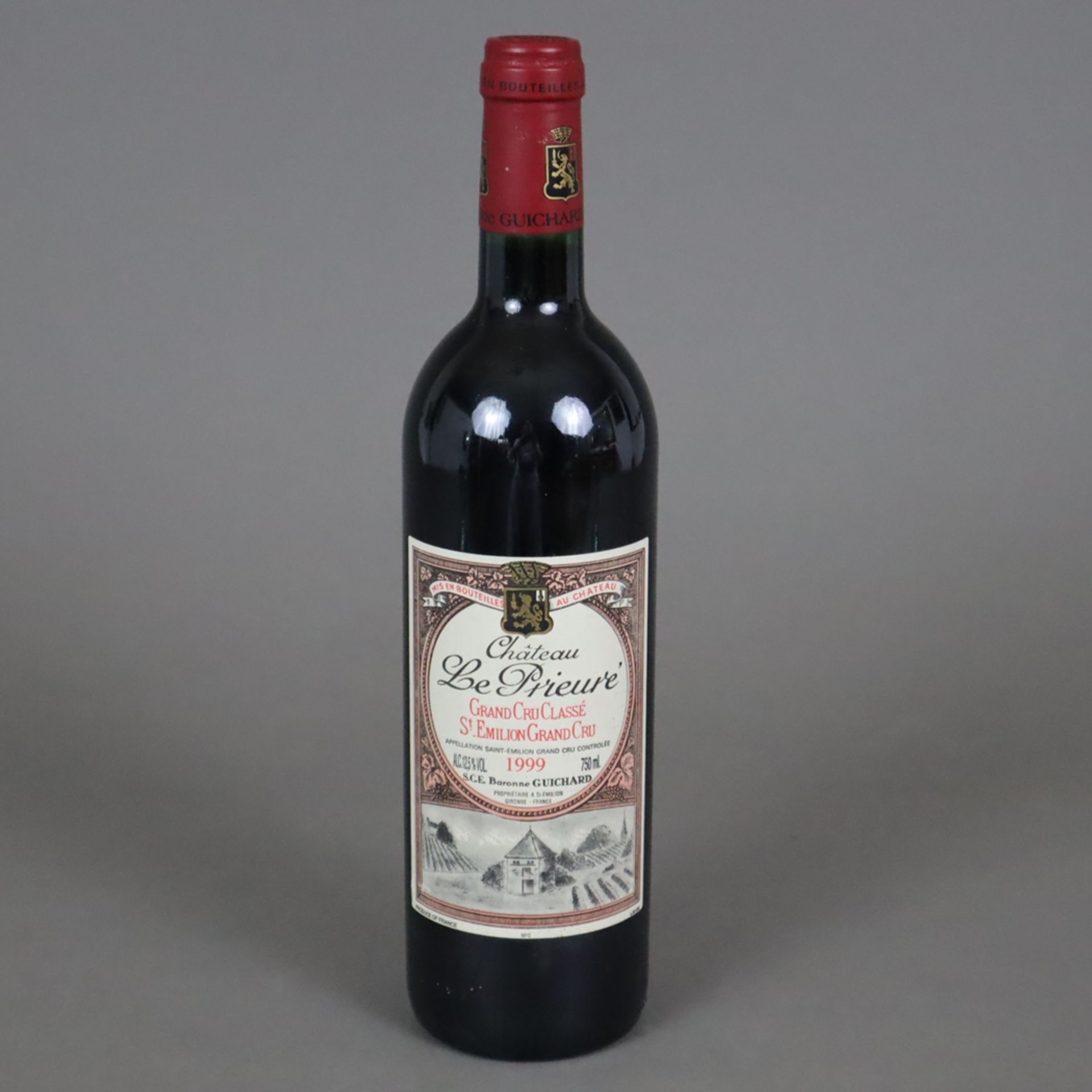 Wein - Chateau Le Prieuré, Grand Cru Classé, St. Emilion Grand Cru, Jahrgang 1999, 0,7 Liter