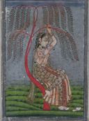 Indische Malerei - Indien 19./20.Jh., Pigmente und Gold auf Papier, mehrfarbig gestaltete Miniaturm
