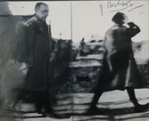 Richter, Gerhard (*1932 Dresden) - "Fußgänger", Multiple, handsignierte Kunstpostkarte nach dem Gem