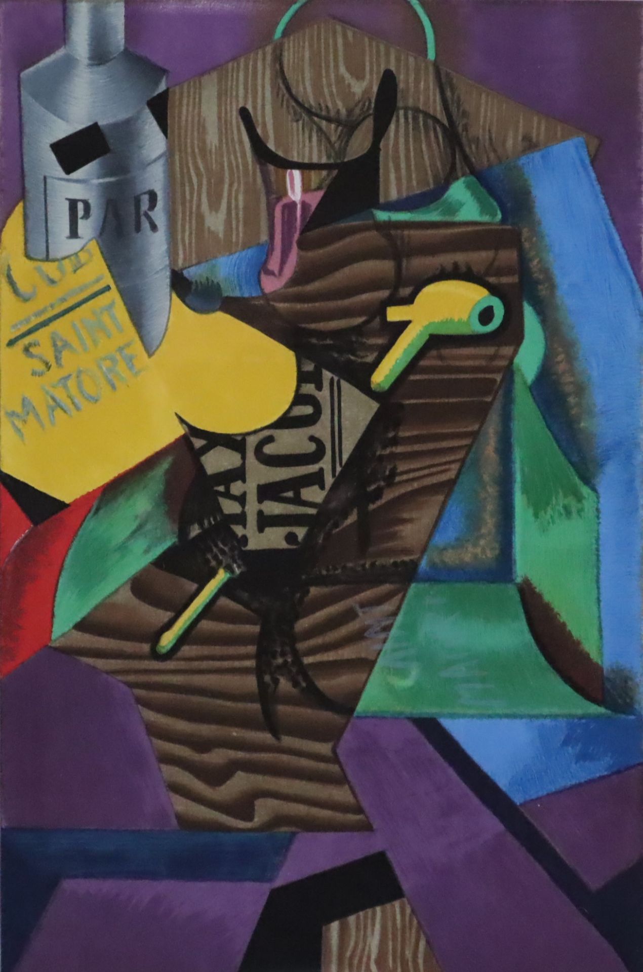 Gris, Juan (Madrid 1887 - 1927 Boulogne-sur-Seine) - Kubistisches Stillleben mit Pfeife, Farblithog