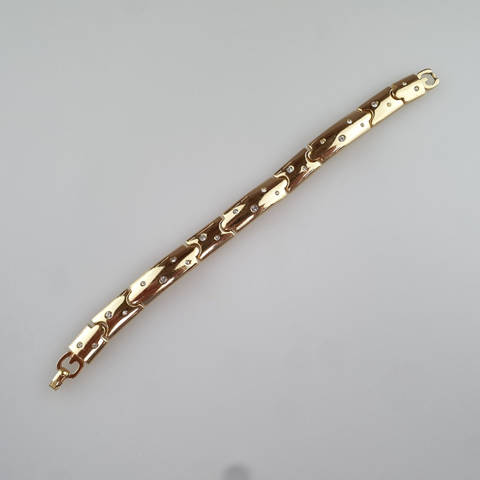 Vintage-Armband - Henkel & Grosse (Pforzheim), vergoldetes Metall, schmale bewegliche Glieder, Besa - Bild 3 aus 3