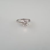 Solitärring - Sterling Silber 925/000, gestempelt „S925“, Moissanit von ca. 3,00 ct. ( Karat-Zahl i