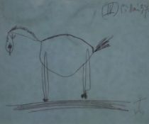 Picasso, Pablo (1881-1973) - Pferd, Skizze zu „Guernica“, oben rechts im Druck datiert, Faksimile-D