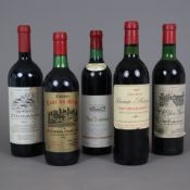 Weinkonvolut - 5 Flaschen, 1 Château Tour de Sème, Bordeaux 1983, 1 Querciagrande Chianti classico 