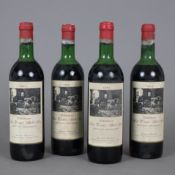 Weinkonvolut - 4 Flaschen, Château La Tour Bel-Air, Jahrgang 1972, 0,7 Liter, Georges Renaud, Etike