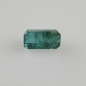 Loser Smaragd - 3,06 ct., bläulich-grün, im Treppenschliff, Maße: 10,9x 5,5x 5,3 mm, Wertgutachten 