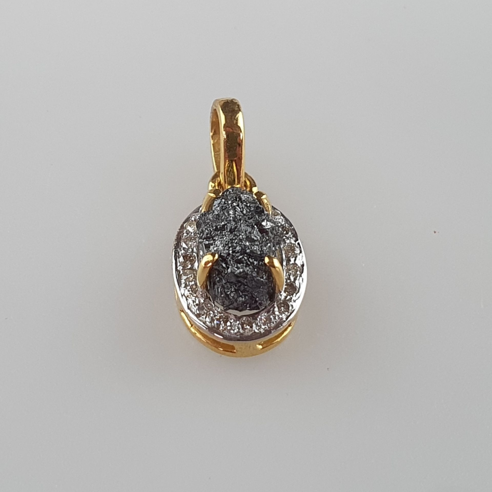 Rohdiamant-Goldanhänger - 14Kt.-Gelbgold 585/000, gestempelt, Gewicht/Farbe Rohdiamant 4,11 ct./bra - Image 2 of 5