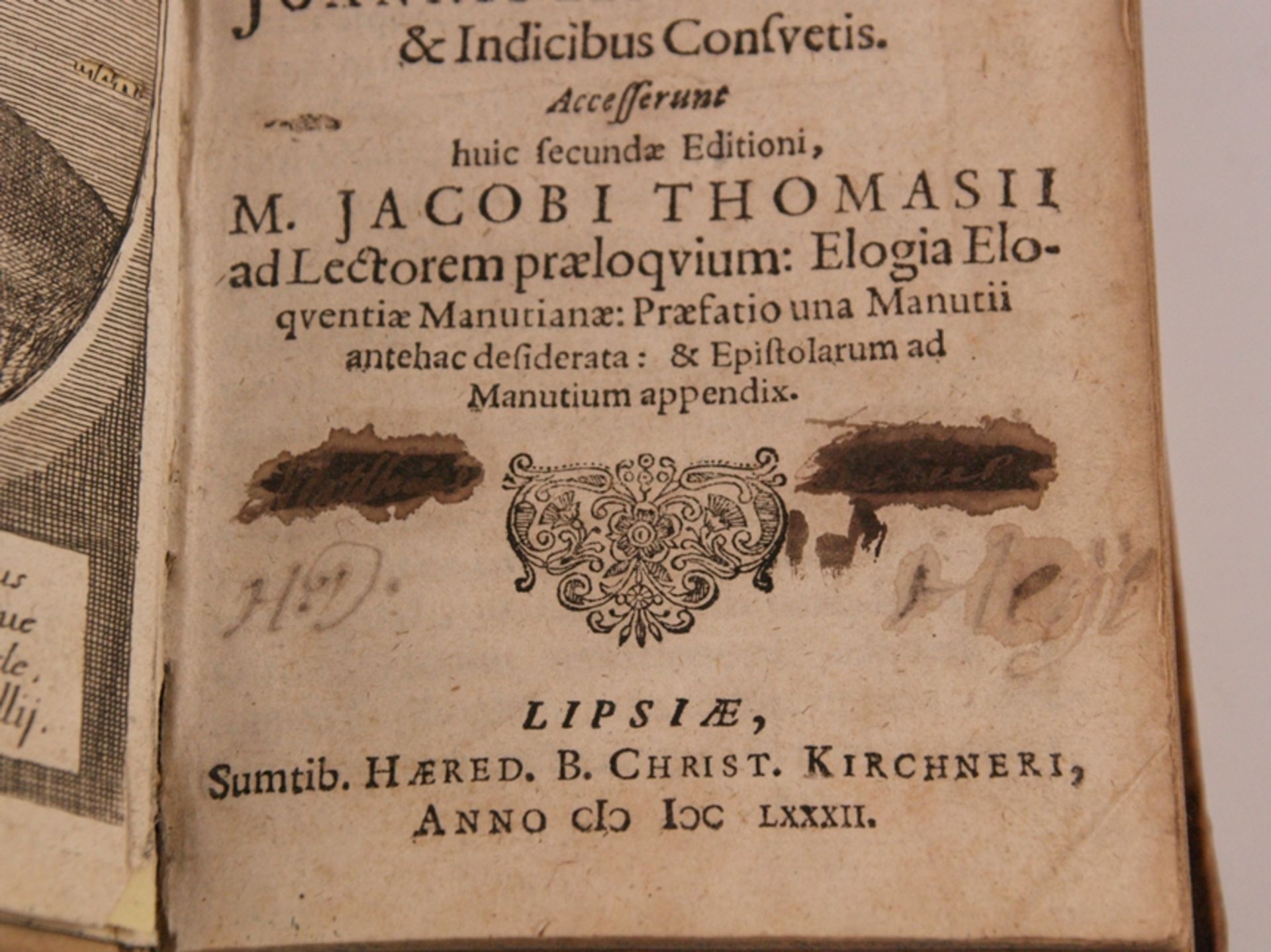 Manutius, Paulus - Paulli Manutii Epistolarum libri XII: Eiusdem Quae Praefationes, Cum Summariis a - Bild 3 aus 9