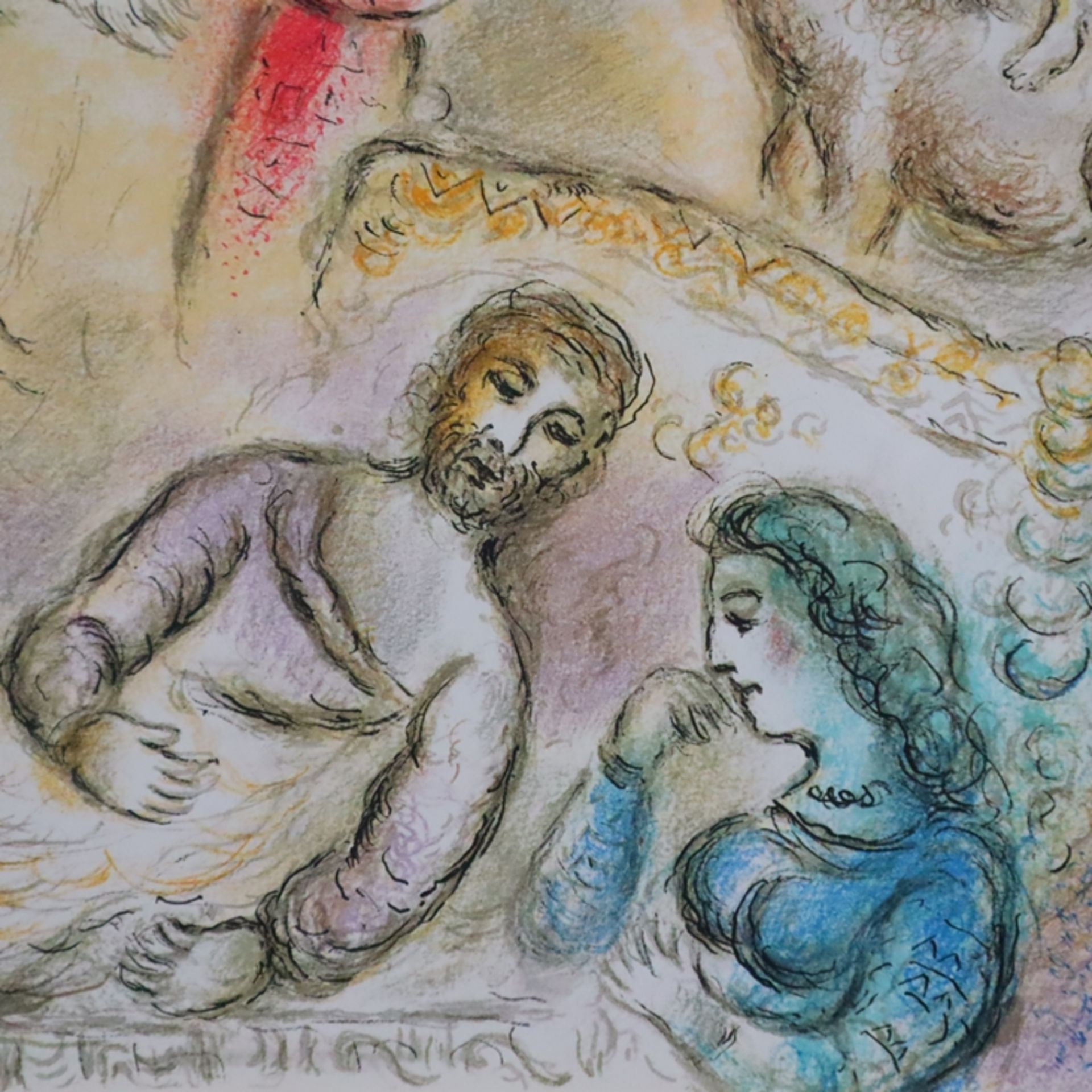 Chagall, Marc (1887-1985) - „La Paix Retrouvée“, Farblithografie aus Homère, L'Odyssée II“, überaus - Bild 5 aus 6