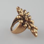 Vintage-Ring - Oscar de la Renta / USA, Metall (wohl Kupfer) vergoldet und antikisiert, Ringkopfmaß