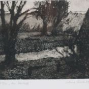 Curio, Sabine (*1950 Ahlbeck) - "Am Oderhaff", 1994, Radierung, unter der Darstellung in Blei signi