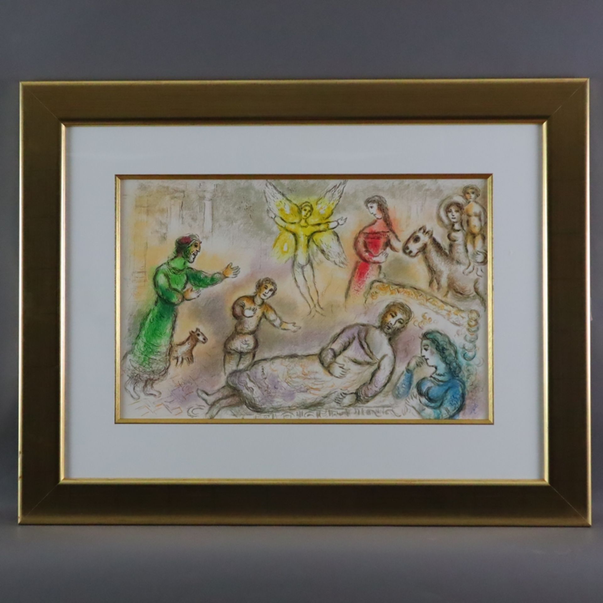 Chagall, Marc (1887-1985) - „La Paix Retrouvée“, Farblithografie aus Homère, L'Odyssée II“, überaus - Bild 2 aus 6