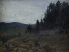 Lefèbre, Wilhelm (1873 Frankfurt - 1974 Meran) - Landschaft am Waldrand, Öl auf Platte, unten recht