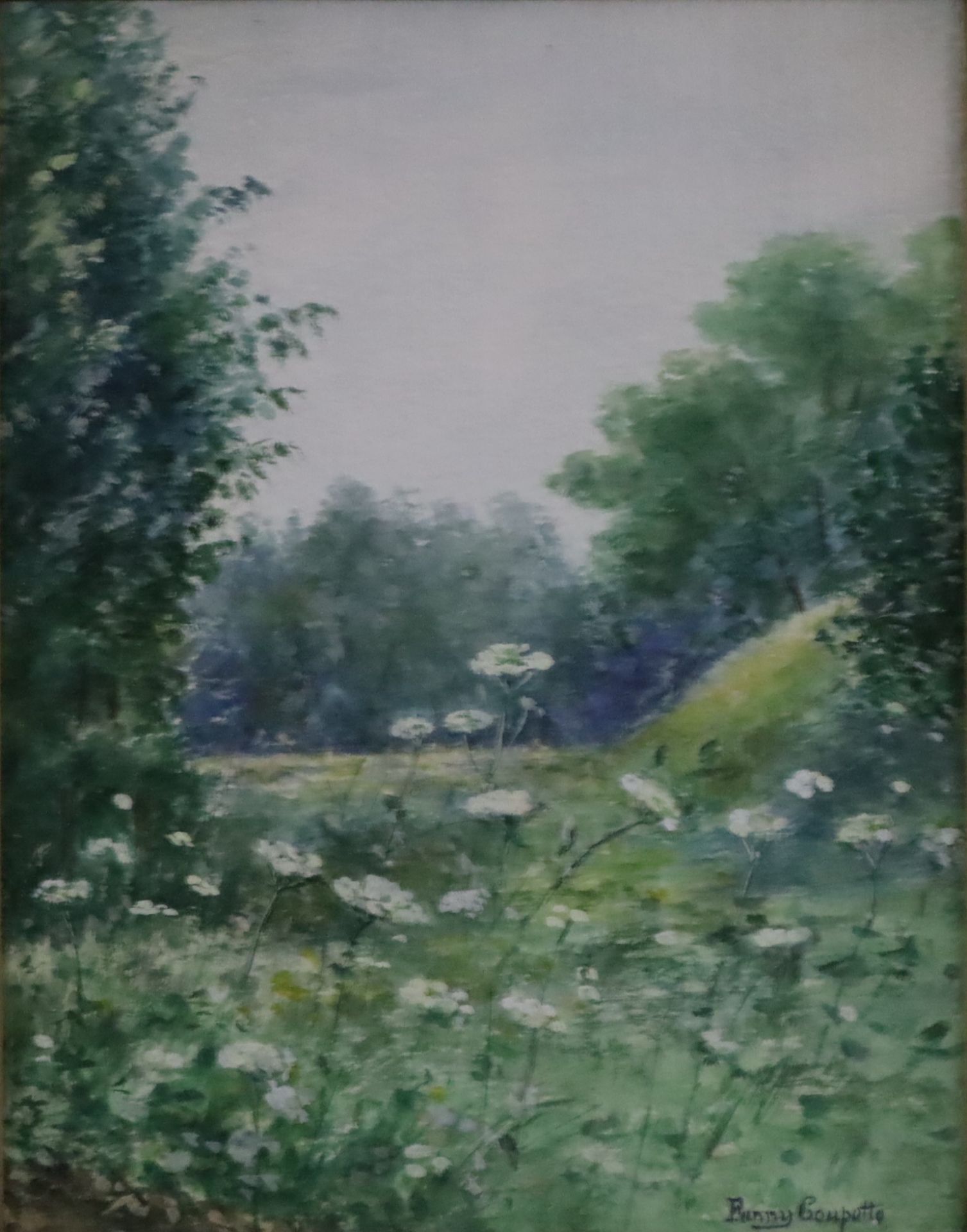 Coupette, Fanny (1854 Trier - Düsseldorf 1933) - Blumenwiese im Sommerwald, Aquarell auf Papier, un