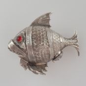 Figürlicher Streuer - Spanien, 20.Jh., Silber, kunstvoll gearbeitet In Form eines vollrunden Fische