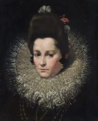 Portraitmaler - Brustbild einer Edeldame in spanischer Hoftracht des frühen 17.Jhs.