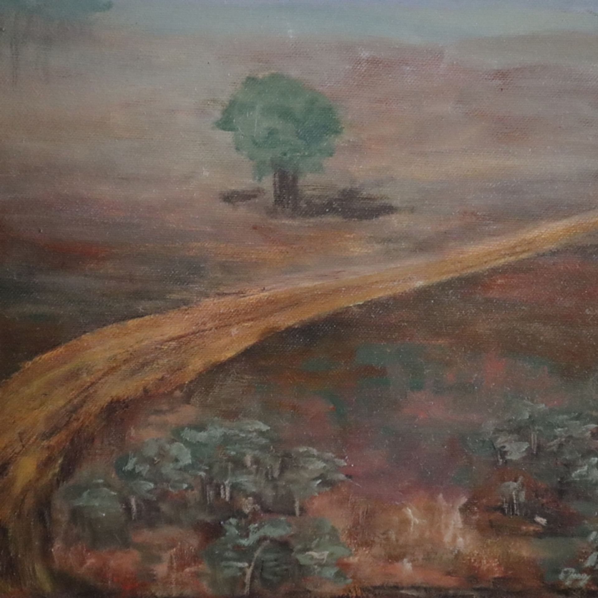 Arena, Anna (20.Jh., Italien) - "Baraggia in autunno" (Baraggia im Herbst), 1972, Öl auf Leinwand,  - Bild 3 aus 9