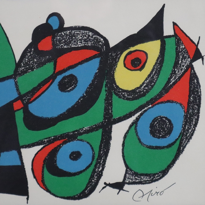 Miró, Joan (1893 Barcelona -1983 Mallorca) - "L`oiseau amoureux", Farblithografie, 1973, in der Pla - Bild 4 aus 4