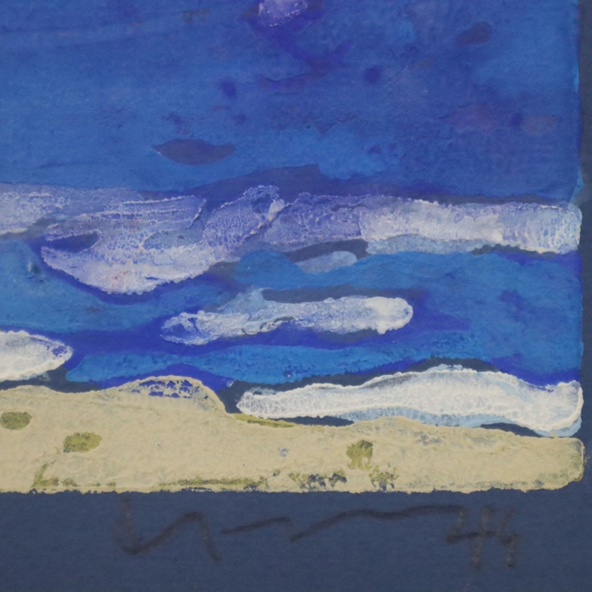 Fußmann, Klaus (*1938 Velbert) - Ostsee, Farblinolschnitt auf blauem Papier, unten rechts in Blei h - Bild 4 aus 4