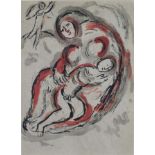 Chagall, Marc (1887 Witebsk - 1985 St. Paul de Vence) - "Hagar in der Wüste", Farblithografie, Blat