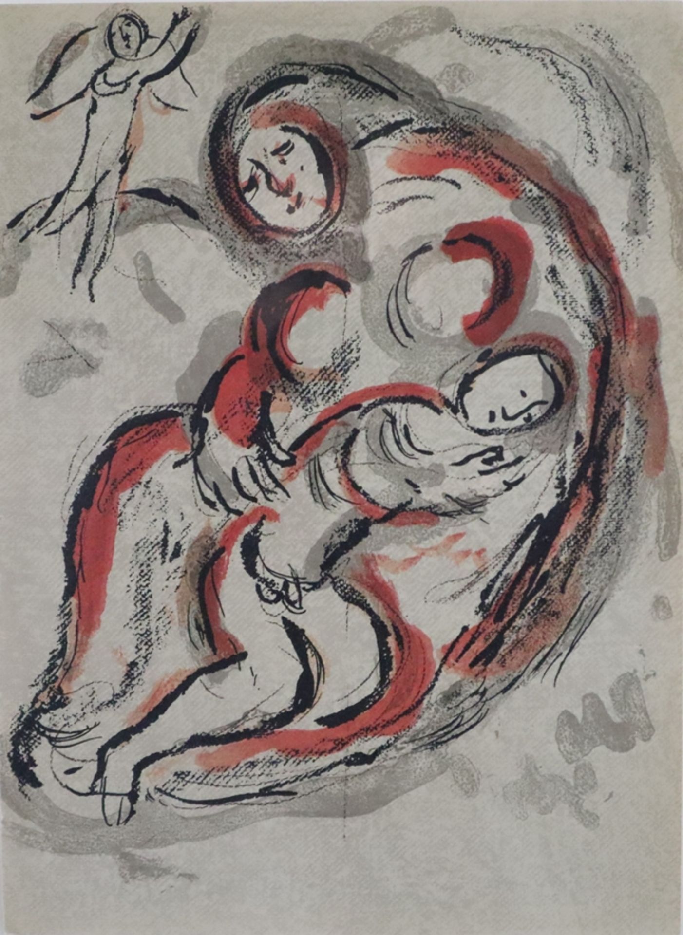 Chagall, Marc (1887 Witebsk - 1985 St. Paul de Vence) - "Hagar in der Wüste", Farblithografie, Blat