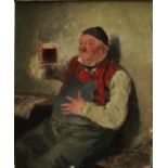 Kauffmann, Hugo Wilhelm (1844-1915) - Bauernwirt mit Bier, 1879, Öl auf Holz, unten rechts signiert