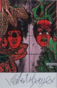 Gilbert & Georg - "Leafage" (1968), Multiple, handsignierte Kunstpostkarte, anlässlich der Ausstell