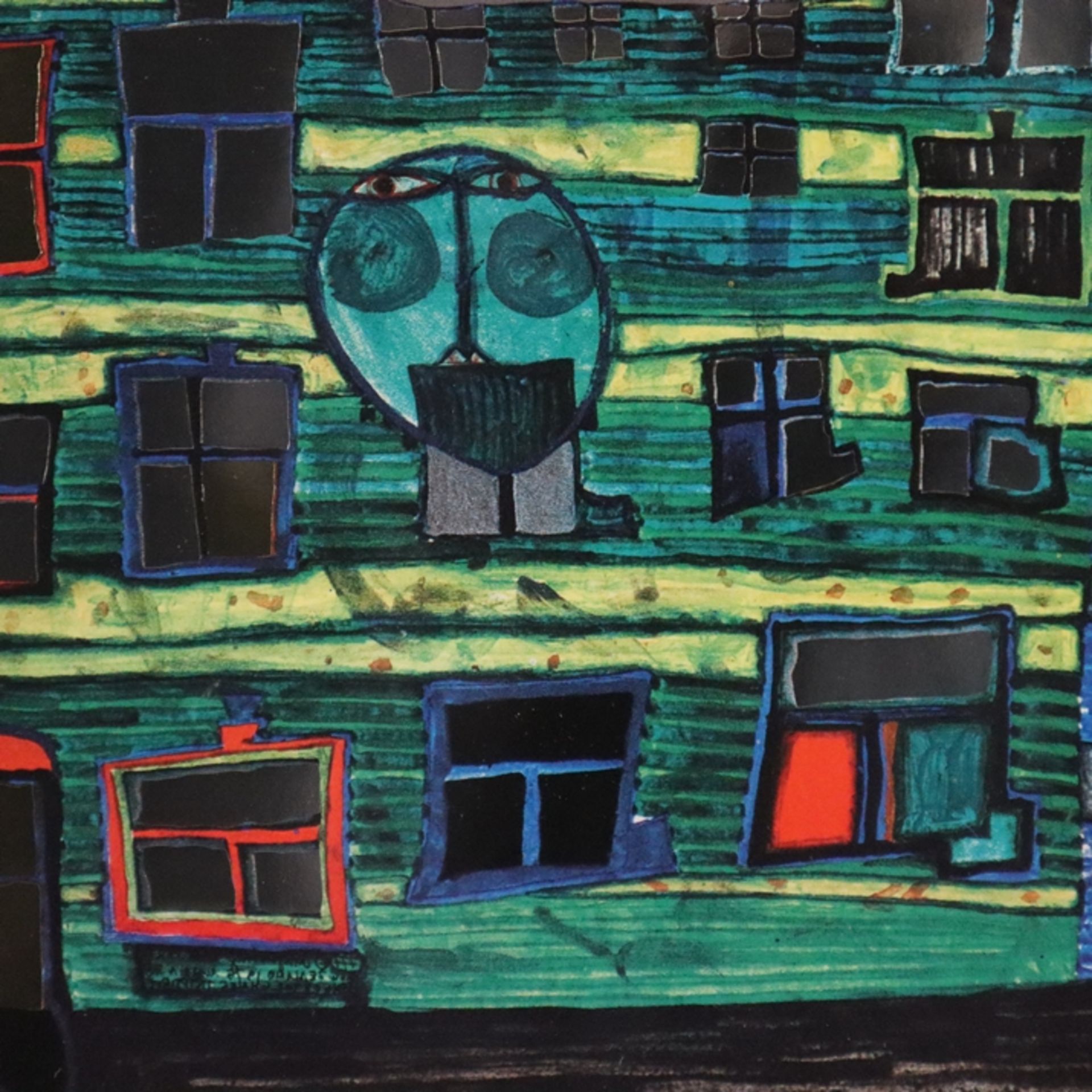 Hundertwasser, Friedensreich (1928-2000) - "Save the Whales" / "Rettet die Wale" (1982), Farboffset - Bild 6 aus 7