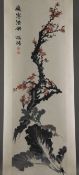 Chinesisches Rollbild -20.Jh./ nach Zhao Zhiqian (1829-1884)- Blühender Ast, Rübe und Kohl,Tusche u