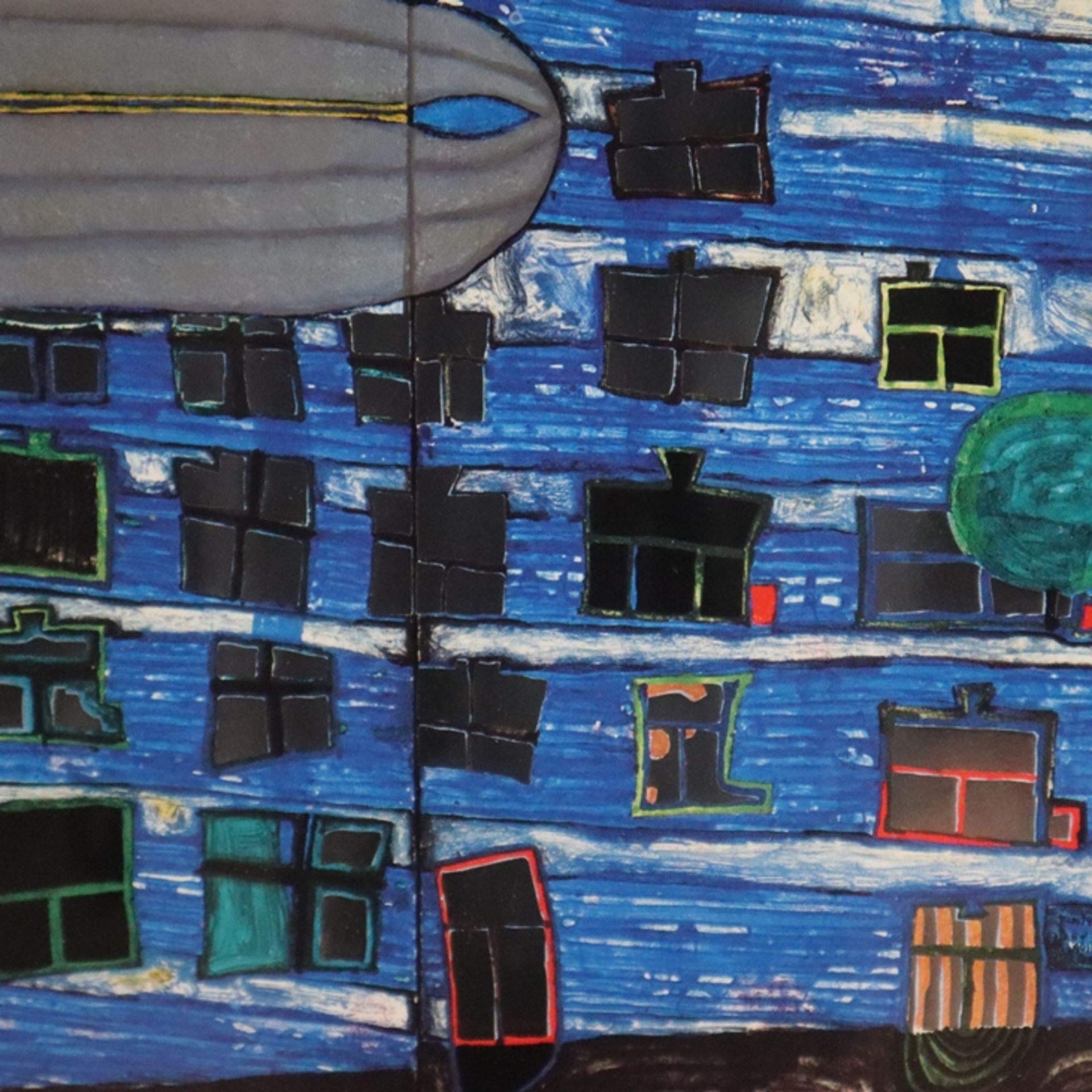 Hundertwasser, Friedensreich (1928-2000) - "Save the Whales" / "Rettet die Wale" (1982), Farboffset - Bild 7 aus 7