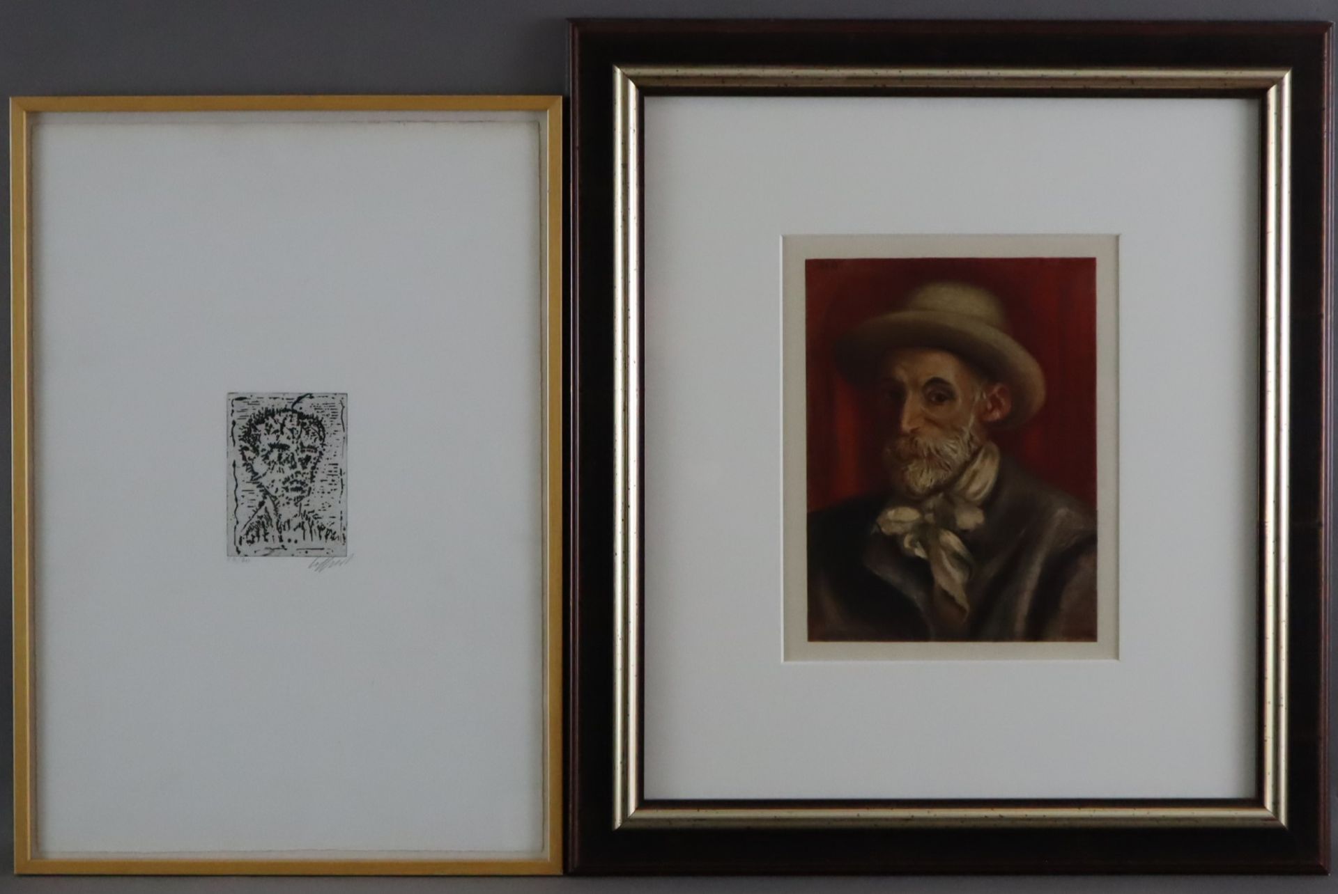 Zwei Grafiken - 1x Renoir, Pierre-August (1841 Limoges - 1919 Cagnes bei Nizza, nach) - "Selbstport