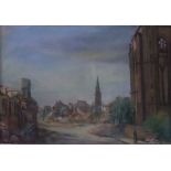 Raab, Wilhelm (1907 - 1989) - „Altstadt Ffm“, Pastellkreide, unten signiert, datiert 1945 und veror