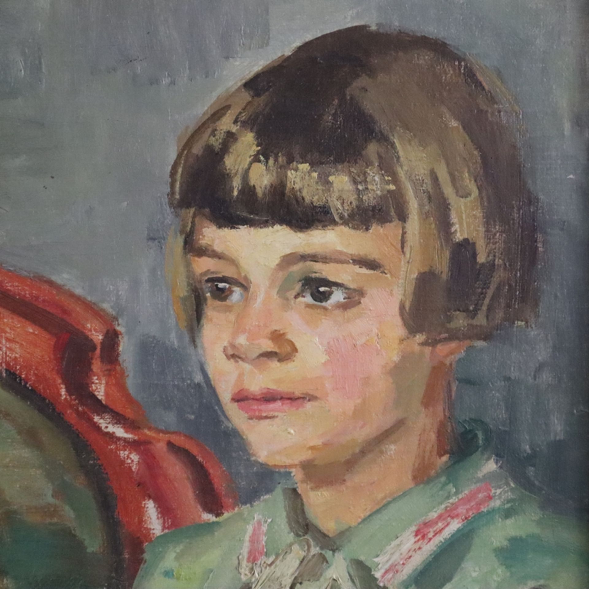 Lippmann, Karl Friedrich (1883 -Offenbach- 1957) - Gruppenportrait von vier Kindern, 1927, Öl auf L - Image 4 of 9