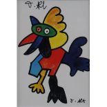 Alt, Otmar (*1940 in Wernigerode) - "Der Hahn", Multiple, handsignierte Kunstpostkarte, Sichtmaß ca