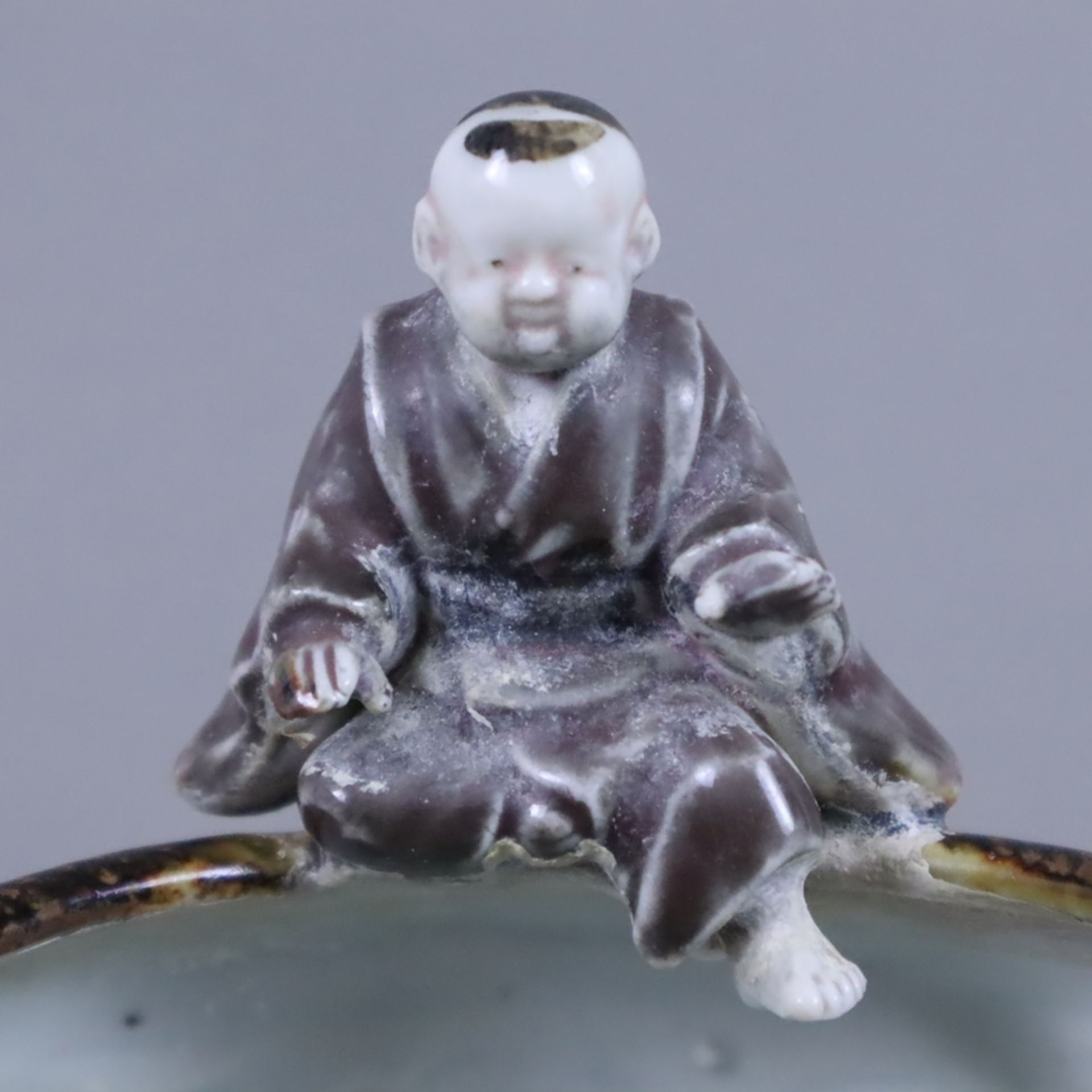 Schale in der Art der Sumidagawa-Keramiken - Schale in Korbform, am leicht eingeschlagenen Rand vol - Bild 2 aus 6